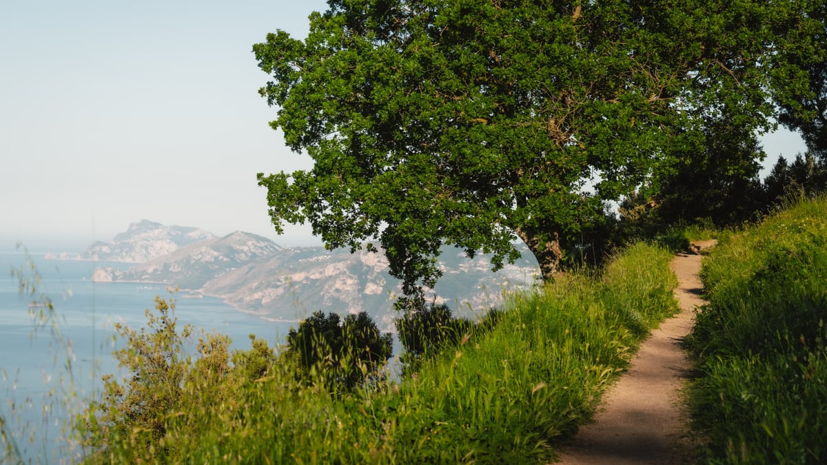 Explore the lush greenery and coastal views of Amalfi's scenic trail, perfect for nature walks and travel inspiration.